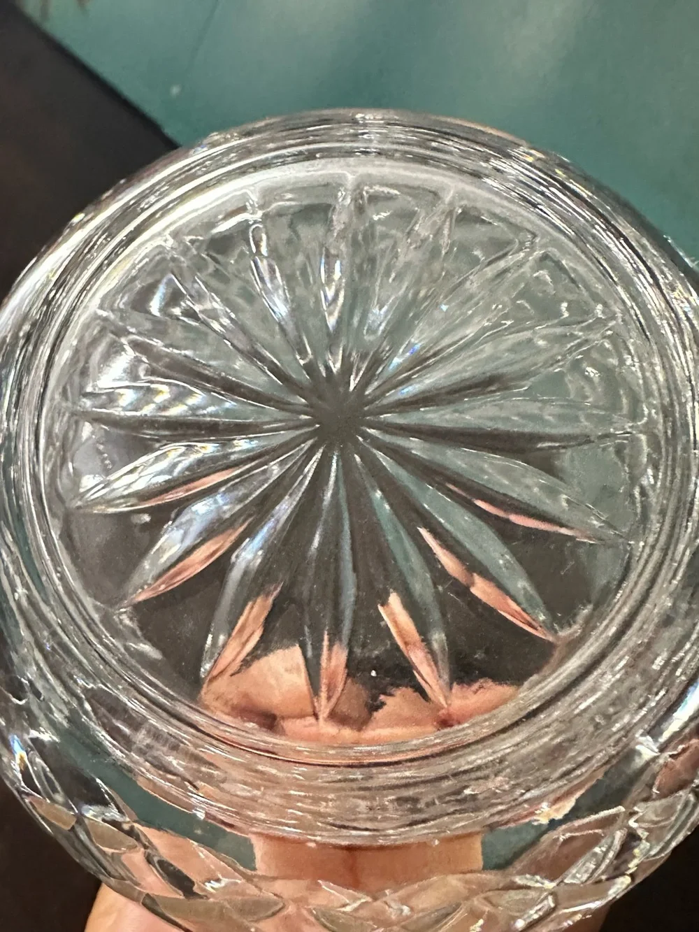 Clear Glass Diamond-Cut Pitcher